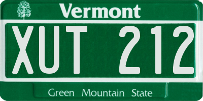 VT license plate XUT212