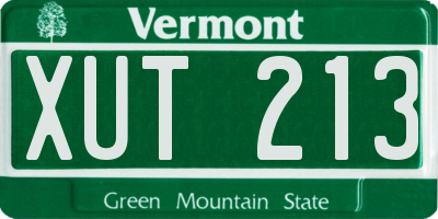 VT license plate XUT213