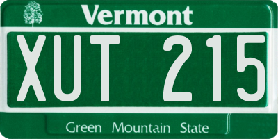 VT license plate XUT215