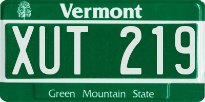 VT license plate XUT219