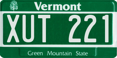VT license plate XUT221