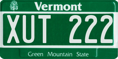 VT license plate XUT222