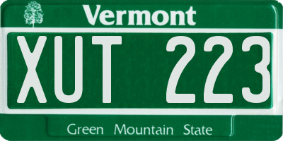 VT license plate XUT223