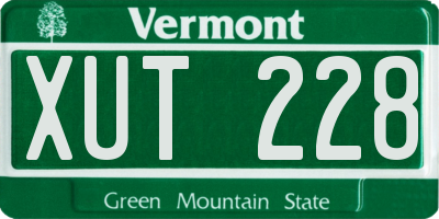 VT license plate XUT228
