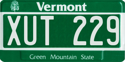 VT license plate XUT229