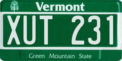VT license plate XUT231