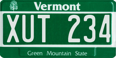 VT license plate XUT234