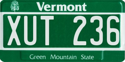 VT license plate XUT236
