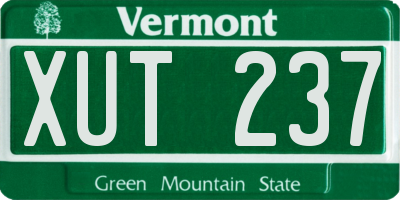 VT license plate XUT237
