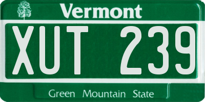 VT license plate XUT239