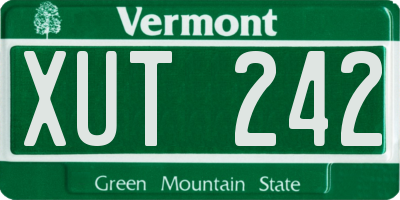 VT license plate XUT242