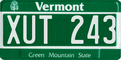 VT license plate XUT243