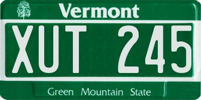 VT license plate XUT245