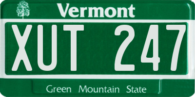 VT license plate XUT247