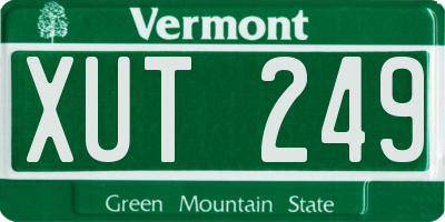 VT license plate XUT249