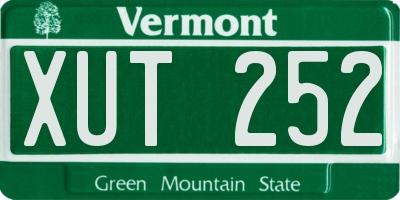 VT license plate XUT252