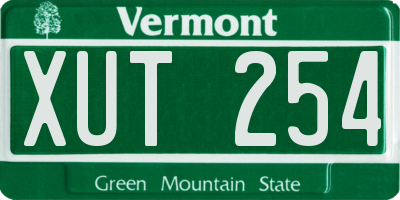 VT license plate XUT254
