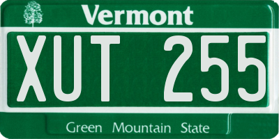 VT license plate XUT255