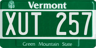 VT license plate XUT257