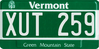 VT license plate XUT259