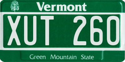 VT license plate XUT260