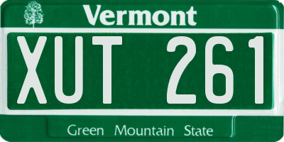 VT license plate XUT261