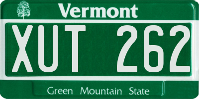VT license plate XUT262