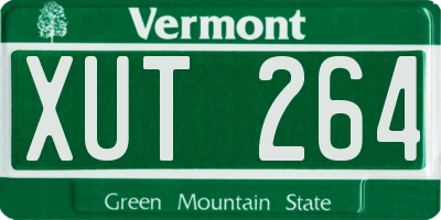 VT license plate XUT264