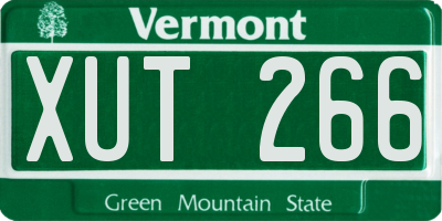 VT license plate XUT266