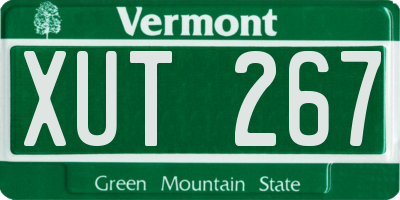 VT license plate XUT267