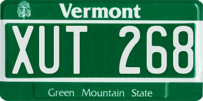 VT license plate XUT268