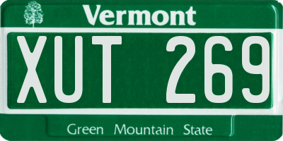 VT license plate XUT269