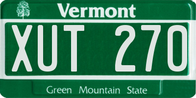 VT license plate XUT270