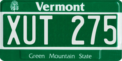 VT license plate XUT275