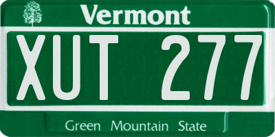 VT license plate XUT277