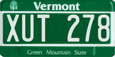 VT license plate XUT278