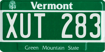 VT license plate XUT283