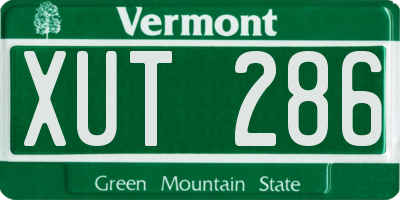 VT license plate XUT286