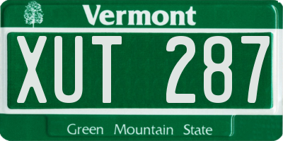 VT license plate XUT287