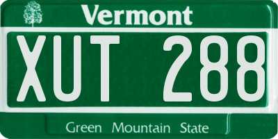 VT license plate XUT288