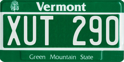VT license plate XUT290