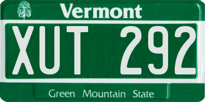 VT license plate XUT292