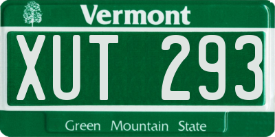 VT license plate XUT293