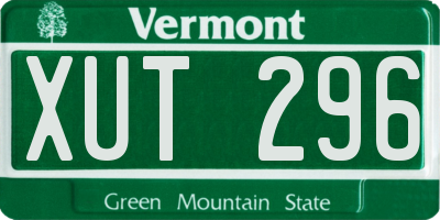 VT license plate XUT296