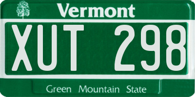 VT license plate XUT298