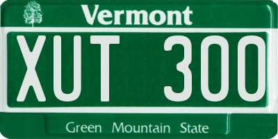 VT license plate XUT300