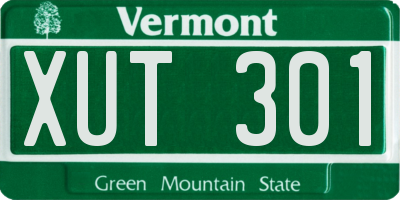 VT license plate XUT301