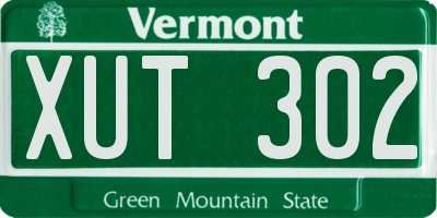 VT license plate XUT302