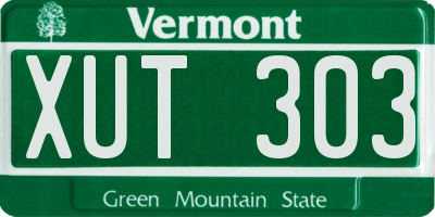 VT license plate XUT303