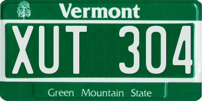 VT license plate XUT304